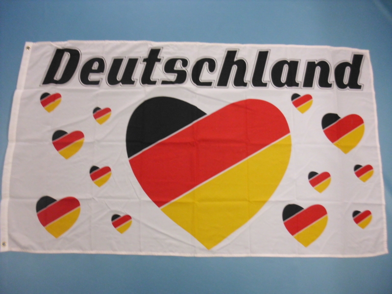 Hissfahne Dekofahne Flagge Groesse 90/150  Deutschlandfahne Herzen