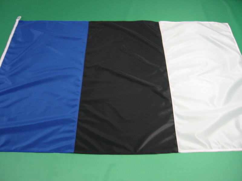 Hissfahne Fahne Flagge Groesse 100/150 blau-schwarz-weiß senkrecht