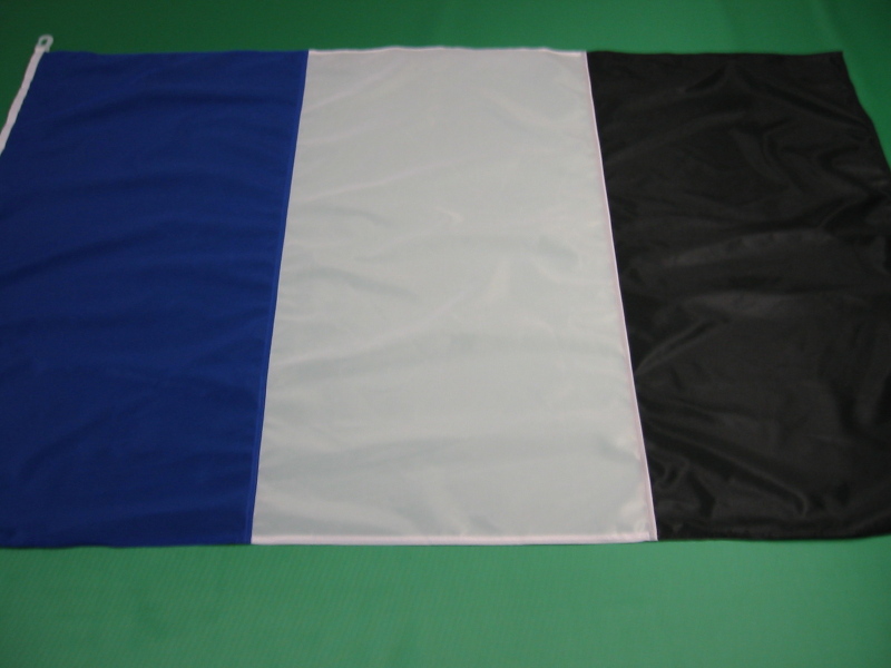 Hissfahne Fahne Flagge Groesse 150/250 blau-weiß-schwarz senkrecht