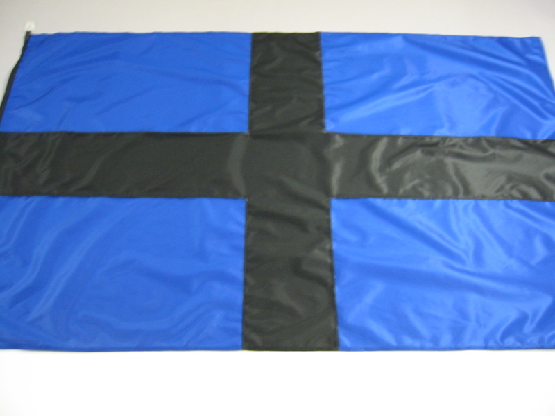 Hissfahne Fahne Flagge Groesse 100/150 Kreuz blau-schwarz
