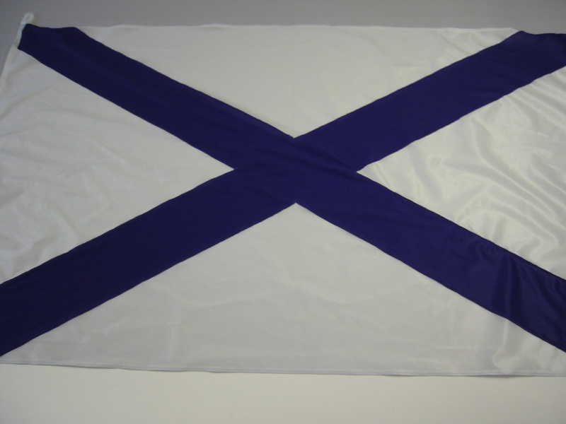 Hissfahne Fahne Flagge Groesse 150/250 Kreuz diagonal weiss-lila