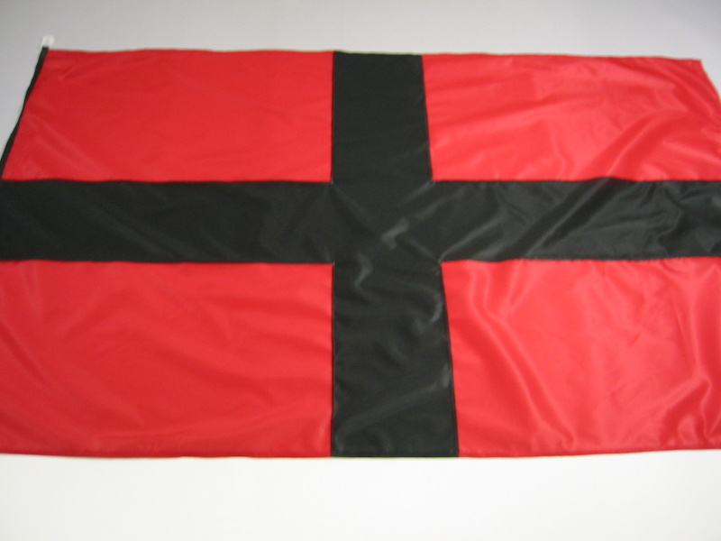 Hissfahne Fahne Flagge Groesse 150/250 Kreuz  rot-schwarz