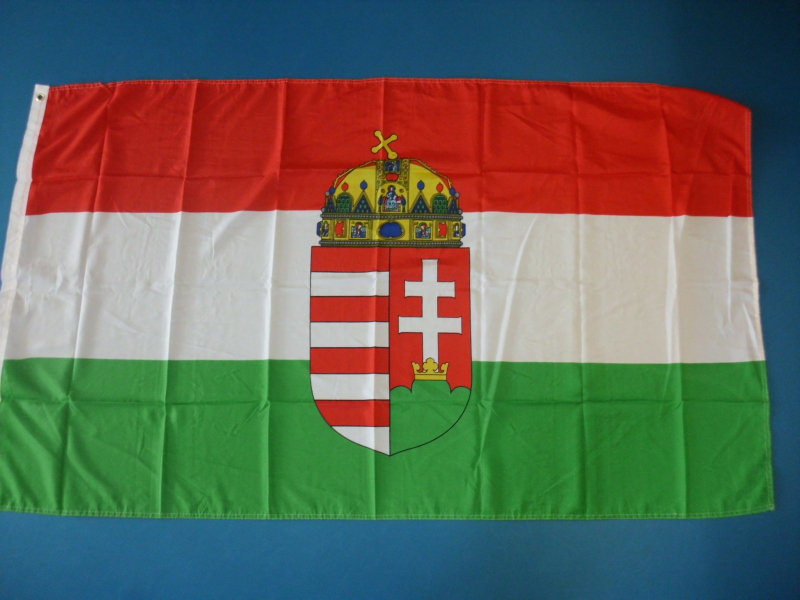 Hissfahne Dekofahne Flagge Groesse 90/150 Ungarn mit Wappen 