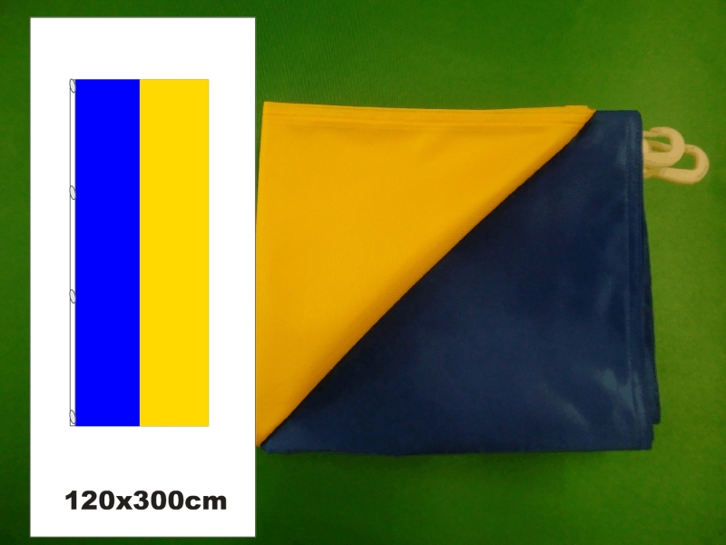 Hissfahne Fahne Flagge Hochformat Groesse 120/300 blau-gelb 