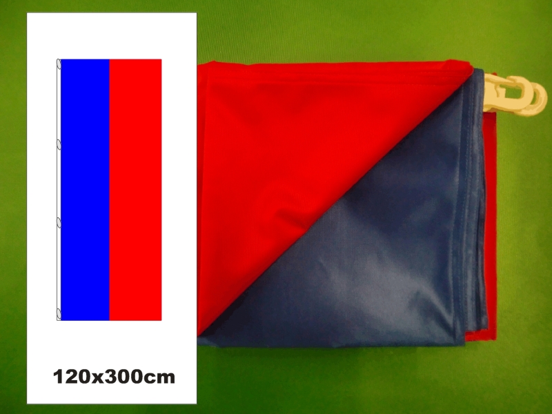 Hissfahne Fahne Flagge Hochformat Groesse 120/300 blau-rot