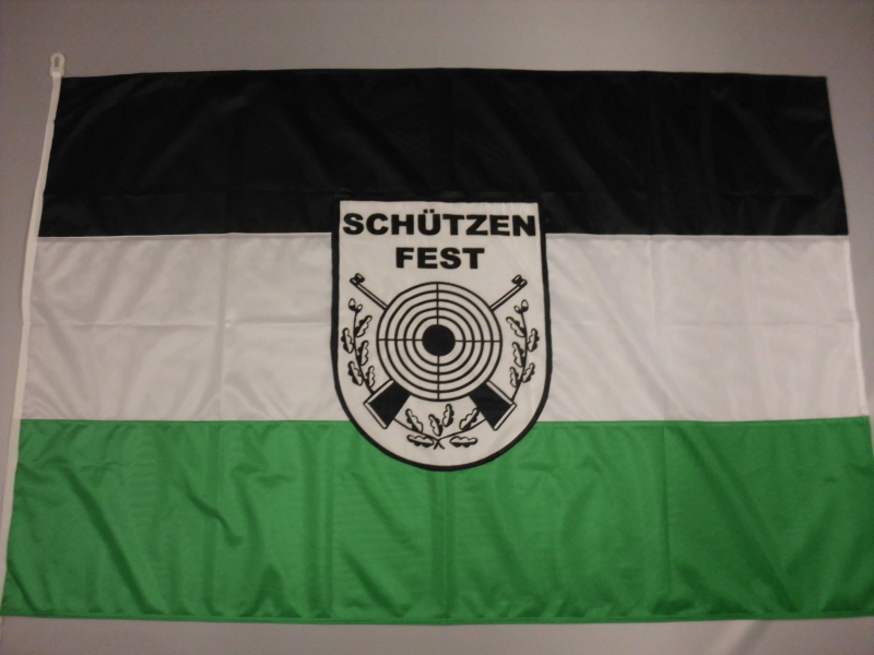 Hissfahne Schützenfest Fahne Flagge Groesse 100/150 schwarz-weiß-grün