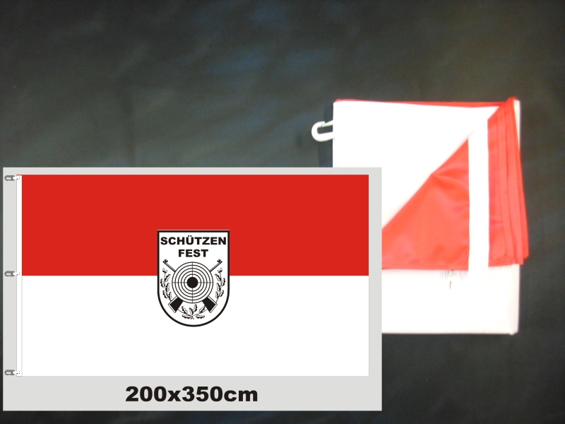 Hissfahne Fahne Flagge Schützenfest Groesse 200/350 rot-weiß 