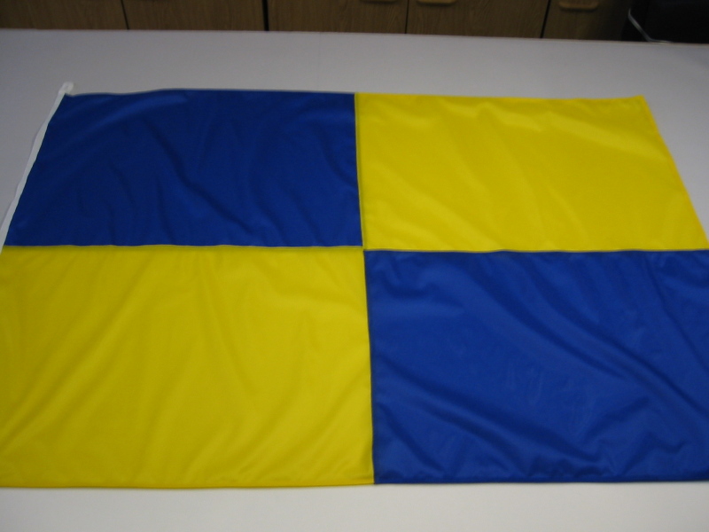 Hissfahne Fahne Flagge Groesse 100/150 Karo blau-gelb