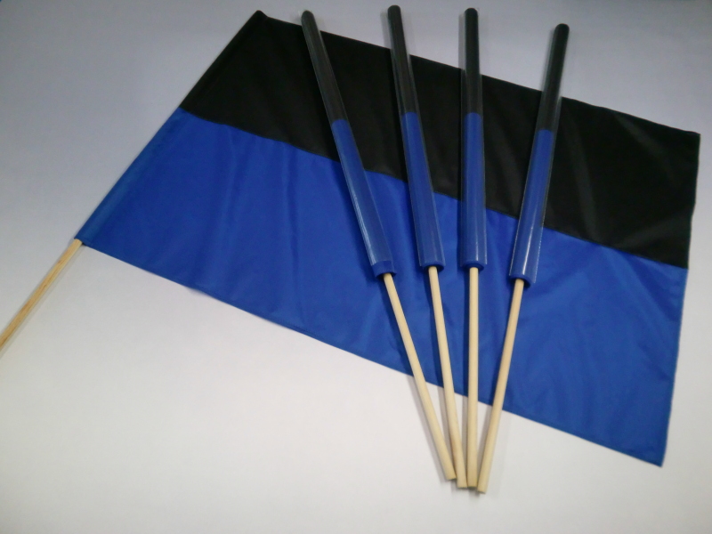 Schwenkfahne mit Stock Groesse 80/120 schwarz-blau